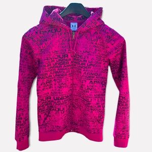 Under Armour Woman’s Zip Up Hooded Sweatshirt Hot Pink/Black